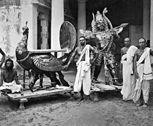 Representations: Hindus with representations of Durga and Vishnu, 1913