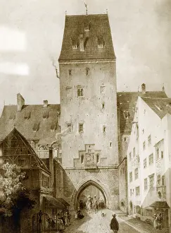 Weinstrasse: The Hinteres Schwabinger Tor with the Wilbrechtsturm in