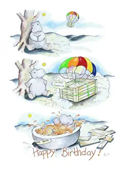 Hippo: Hippo with parachute and mud bath