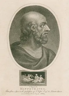 Hippocratic: Hippocrates (460-375 BC). Engraving from ?