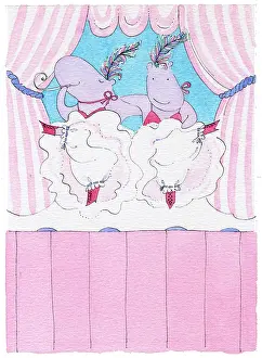 Newcome: Two hippos dancing the can-can