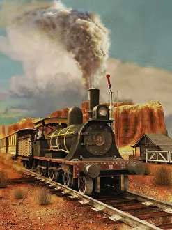 Railcar: Historical Australian train in the outback