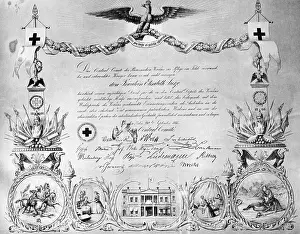 Paramedic: Historical document of the Red Cross, 1866