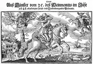 Messenger: Historical image of a mailman on horse