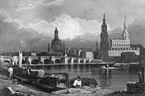 Demographic: Historical View of Dresden on the Elbe c.1850