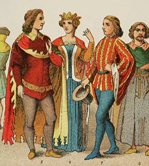 Ordinary: History of England. 1300-1400. From left to right