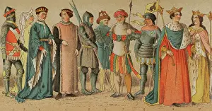 Vestments: History of England. 1400-1450. From left to right