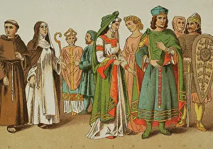 Dominicans: History of Italy. 1200. From left to right: Franciscan