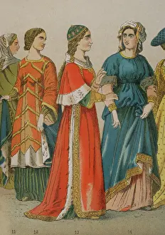 Muse: History of Italy. 1300. From left to right: dame