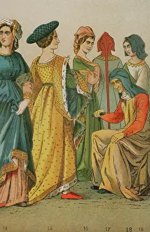 1300s: History of Italy. 1300. From left to right: dames