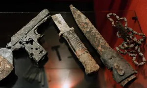 Latvia: History. World War II. Latvia. Objects found in the field of