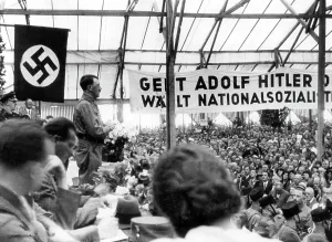 Appeal: Hitler giving a speech during the election