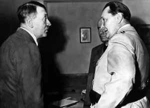 Equally: Hitler, Goering and Mussolini after assassination attempt
