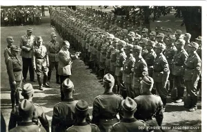 Mobilised: Hitler inspecting members of the German Labour Corps