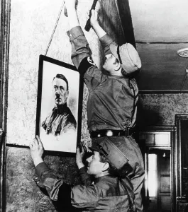 Attach: Hitler portrait in a SA tavern, 1933