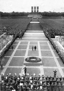 Strides: Hitler and Rohm at the commemoration of the dead during the