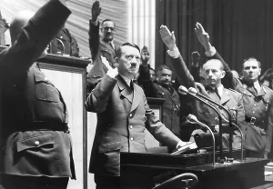 Declare: Hitler after his speech to declare war on USA