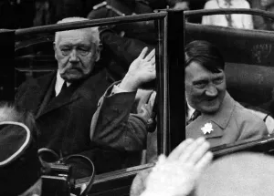 Trenchcoat: Hitler with von Hindenburg, 1933