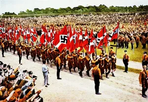 Reichs: Hitler Youth groups with flags, Potsdam
