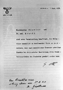 Assisted: Hitler's Secret Memo on the Euthanasia Program, 1939