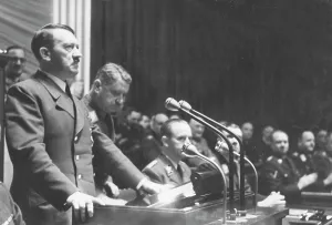 Microphones: Hitler's speech before the Reichstag on the declaration of