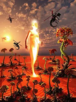 Midair: A hive queen and insectoid drones on an alien world