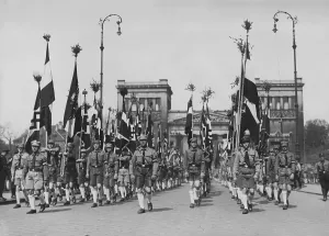 Lederhosen: HJ on the Konigsplatz in Munich, 1934