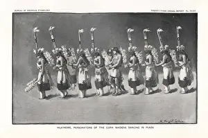 Zuni: Hla'hewe personators of the Corn Maidens dancing