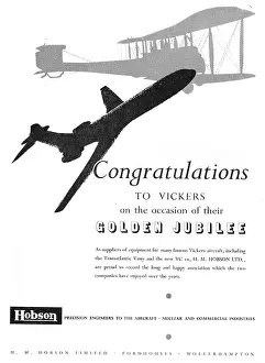 Jubilee: H.M. Hobson Congratulates Vickers On Their Jubilee