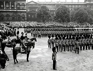 Scarlet: H.M. The Queen, in the scarlet of the Grenadiers