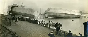 Structural: HMA No1 Mayfly after structural failure in Cavendish Dock