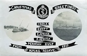 Hmhs: HMHS Assaye, Christmas Greetings, WW1