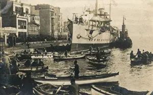 Ferryboat: HMS Caesar in port at Constantinople