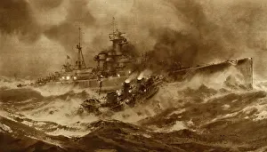 Hipper: H.M.S. Glowworm ramming the Admiral Hipper