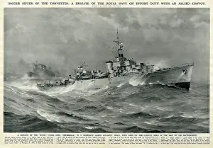 Acknowledging: HMS Helmsdale, North Atlantic, 1944