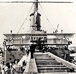 Ramp: HMS Hibernia with temporary launching ramp