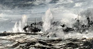 Jervis: HMS Jervis Bay attacking the Admiral Scheer