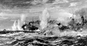 Jervis: HMS Jervis Bay attacking the Admiral Scheer