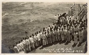 Duke Class: HMS Marlborough - Funeral at sea of Robert E Clark M.S.M