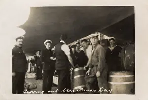 Grog: HMS Marlborough - Serving out beer on Christmas Day