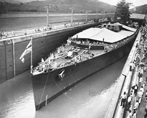 Sluice: HMS Nelson in the Panama Canal, 1931