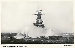190s: HMS Resolution in rough seas