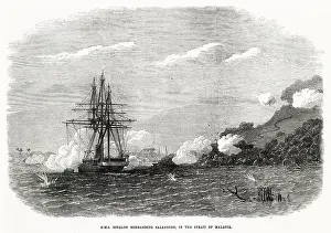 Mar21: HMS Rinaldo bombarding Salangore