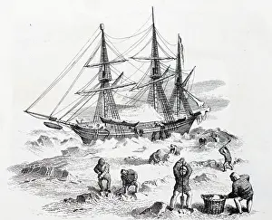 Locked: HMS Terror locked in the ice in Prosen Strait