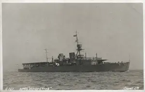 Fore: HMS Vindictive, converted to an aircraft carrier