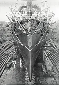 Deploying: HMS Vulcan Torpedo-boat in Dry Dock