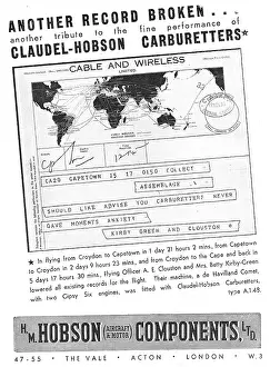Carburettors: Hobson Aero Engine Carburettors & Cockpit Controls