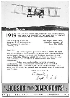 Carburetter: Hobson Pilot's Cockpit Controls : Carburetter Controls