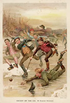 Hockey on the ice, c. 1890