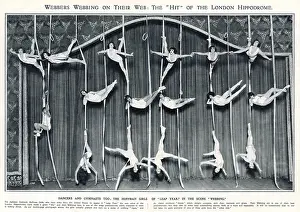Nov19: The Hoffman Girls performing webbing act, London Hippodrome